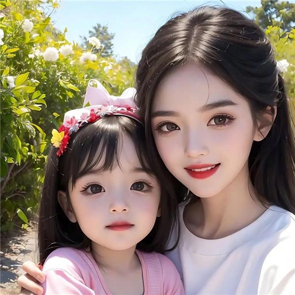 妈妈和闺女的头像图片 母亲和女儿甜蜜亲子时间