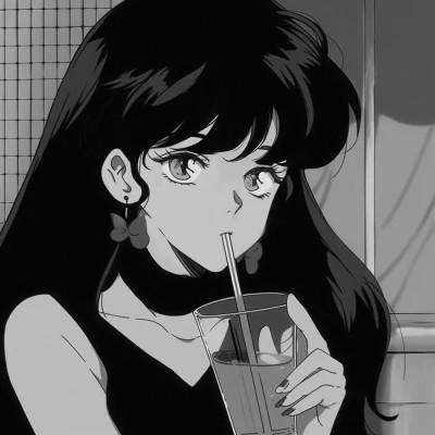 女生日系ins风漫画头像黑白60张