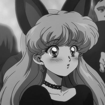 女生日系ins风漫画头像黑白60张