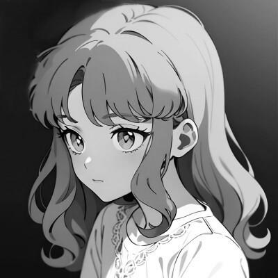 女生日系ins风漫画头像黑白60张