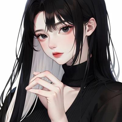 ai手绘头像女