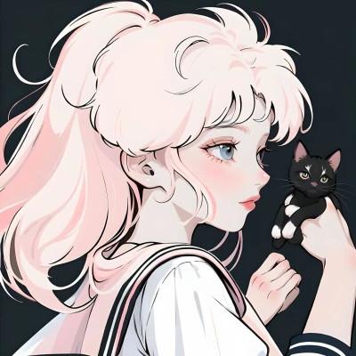 复古旧漫头像女生图片合集33张