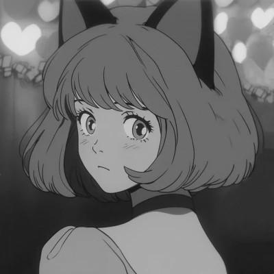 女生日系ins风漫画头像黑白60张