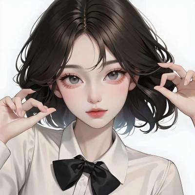 ai手绘头像女