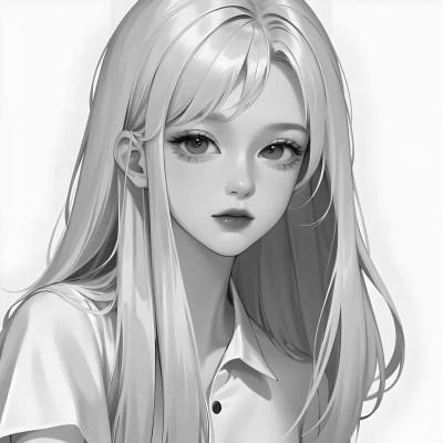 超有个性的黑白动漫女头48张