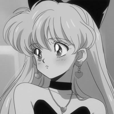 女生日系ins风漫画头像黑白60张