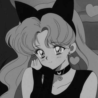女生日系ins风漫画头像黑白60张