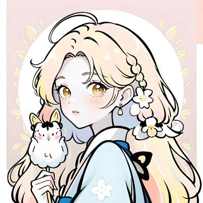 唯美清新的捧花少女动漫头像图片26张，让你秒变小仙女！