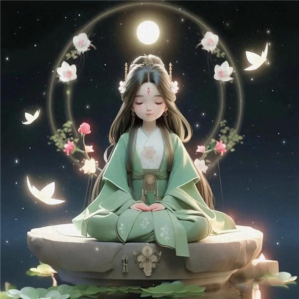双手合十治愈系修身养性动漫女生头像图片15张