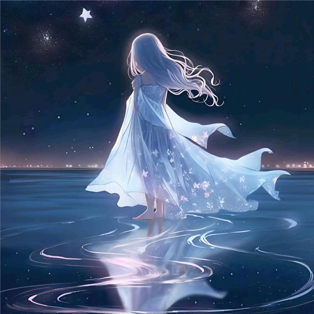 夜晚星海里起舞的女孩梦幻头像图片