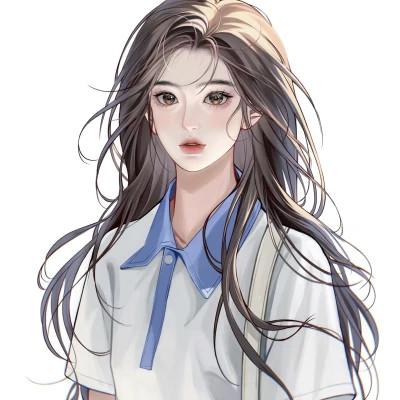 有品位的微信头像女卡通手绘32张