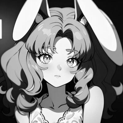 女生日系ins风漫画头像黑白60张