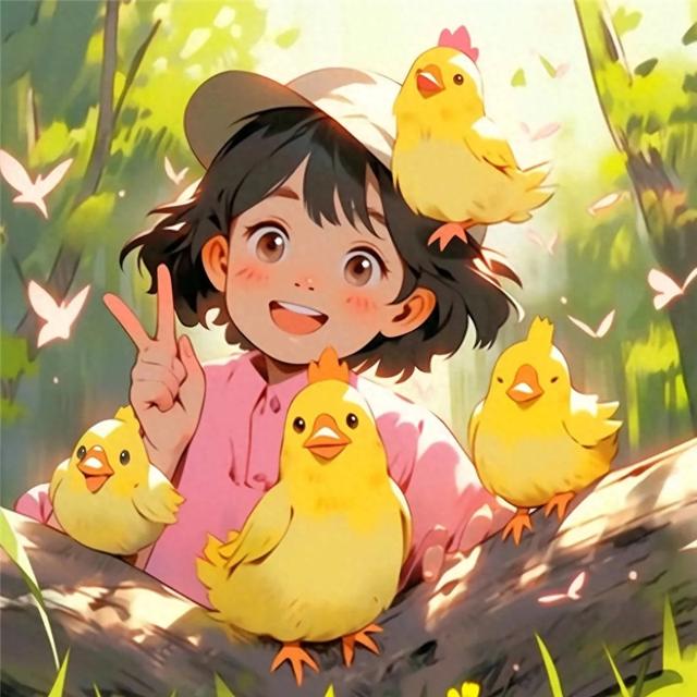 治愈系可爱小女孩比耶头像图片