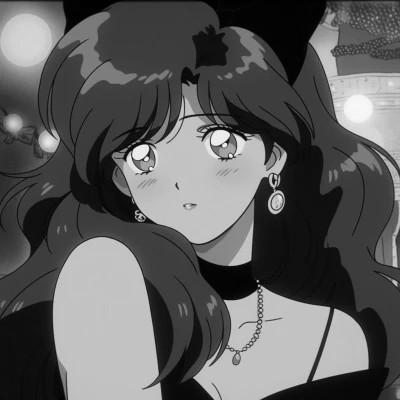 女生日系ins风漫画头像黑白60张