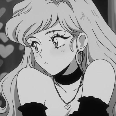 女生日系ins风漫画头像黑白60张