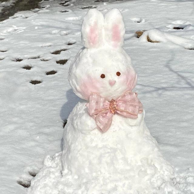 可爱兔子雪人情侣头像图片