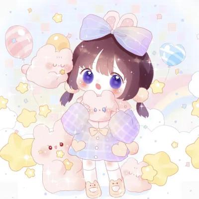 可爱萌Q版女生专属卡通头像118张
