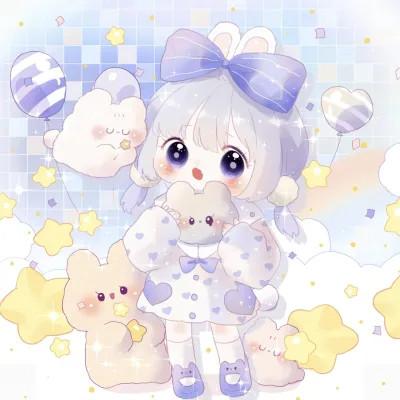 可爱萌Q版女生专属卡通头像118张