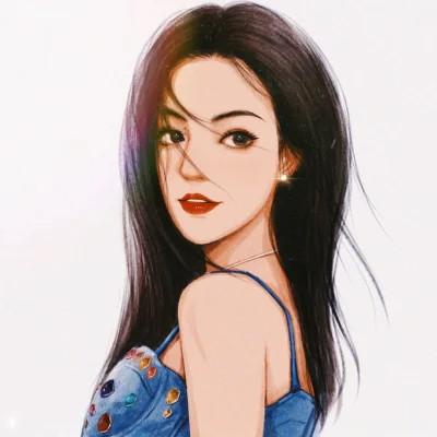 微信头像女生气质淡雅手绘 高清好看适合女生的手绘头像图片