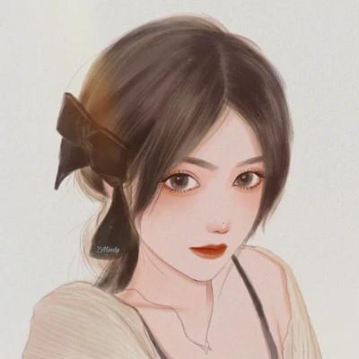 微信头像女生气质淡雅手绘 高清好看适合女生的手绘头像图片