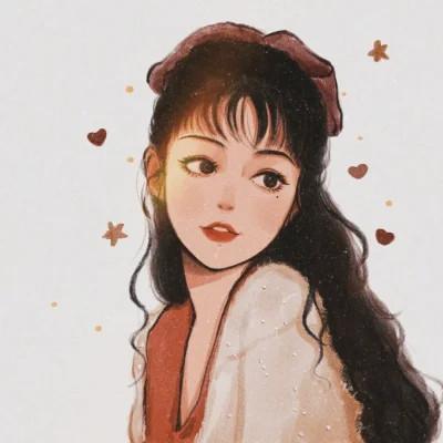 微信头像女生气质淡雅手绘 高清好看适合女生的手绘头像图片