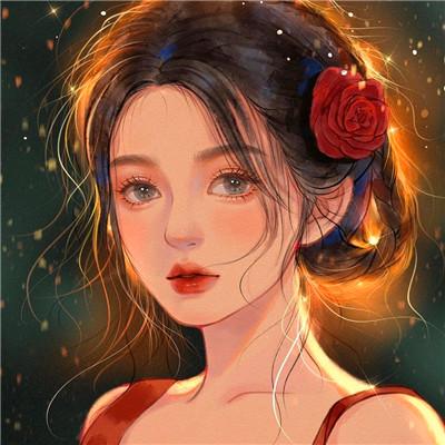 手绘新年过年放烟花女生唯美头像图片