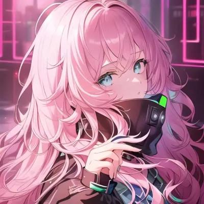 戴耳机电竞游戏动漫女生头像图片