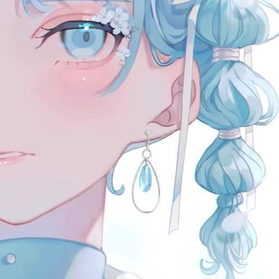 女生头像动漫露半边脸唯美图片