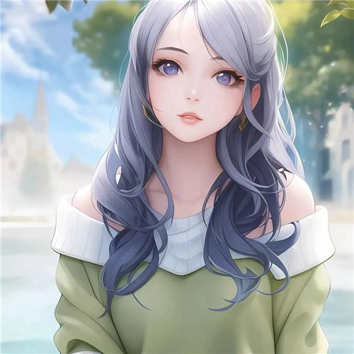 温柔插画头像干净治愈女生图片