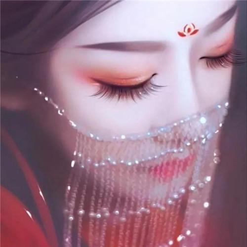 清新脱俗的手绘女子头像图片