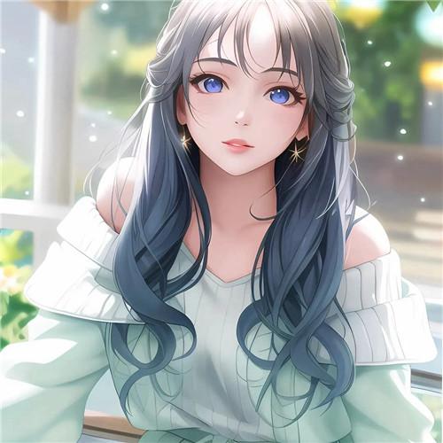 温柔插画头像干净治愈女生图片