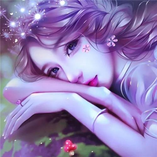 清新脱俗的手绘女子头像图片