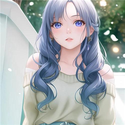 温柔插画头像干净治愈女生图片