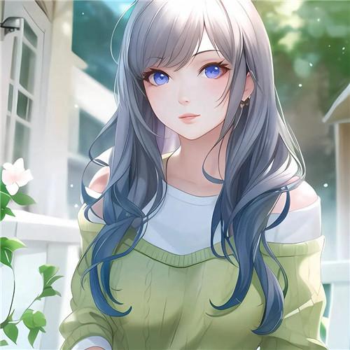 温柔插画头像干净治愈女生图片