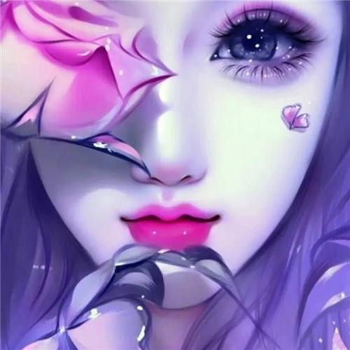 清新脱俗的手绘女子头像图片