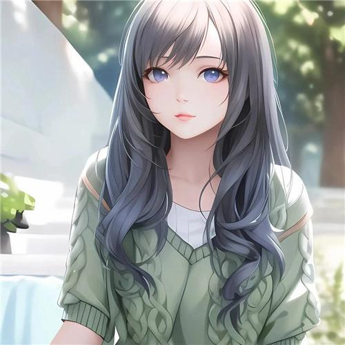 温柔插画头像干净治愈女生图片