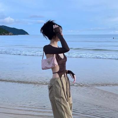 女生唯美头像背影海边高清图片