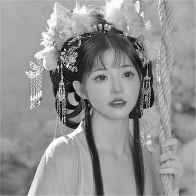 微信高清黑白女生头像100张