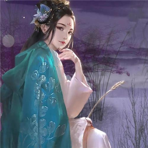 清新脱俗的手绘女子头像图片
