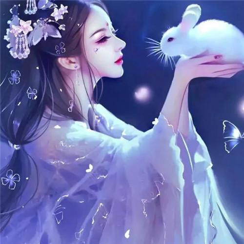 清新脱俗的手绘女子头像图片