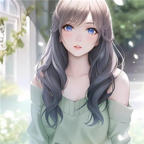 温柔插画头像干净治愈女生图片