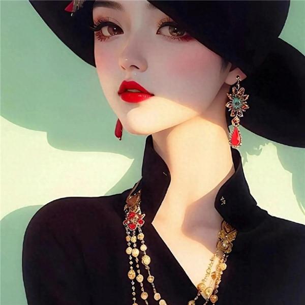 最流行手绘时尚女王头像图片