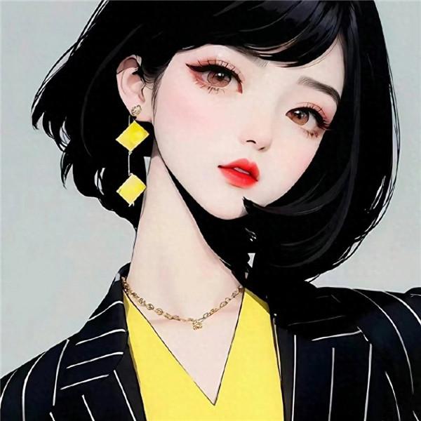 最流行手绘时尚女王头像图片