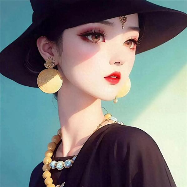 最流行手绘时尚女王头像图片
