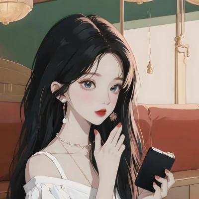 32张高清好看的AI系列女生头像图片