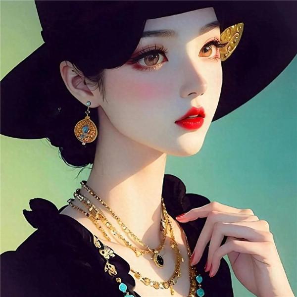 最流行手绘时尚女王头像图片