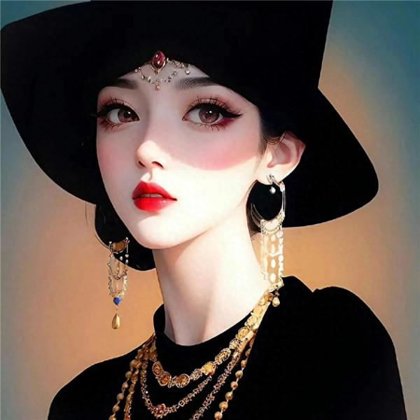 最流行手绘时尚女王头像图片