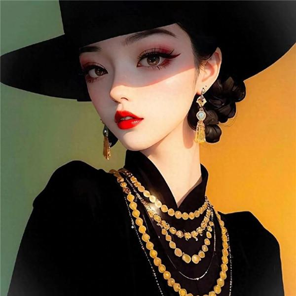 最流行手绘时尚女王头像图片