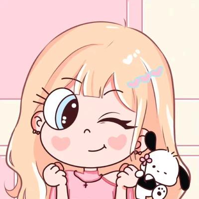 小女孩抱宠物可爱闺蜜卡通头像图片