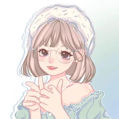 好看的微信头像女手绘图32张